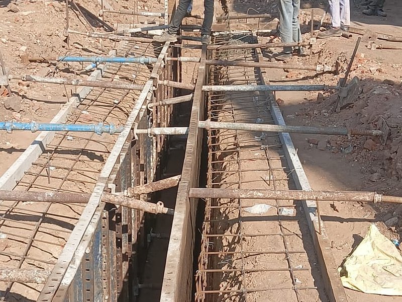 Indumati Palace Residences Vadodara construction update March 2026 - foundation trenches and reinforcement work commence