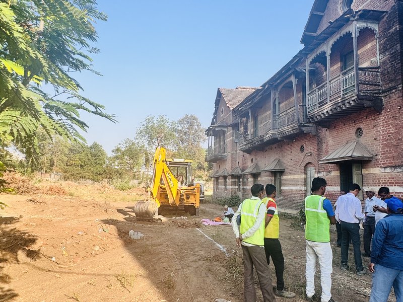 Indumati Palace Residences Vadodara construction update March 2026 - excavation begins along the palace boundary